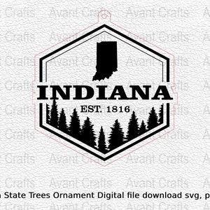 Indiana State Trees Ornament Digital file download svg, png, pdf