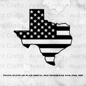 Texas State US Flag digital file download svg, png, pdf