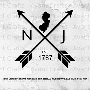 New Jersey State Arrows Est digital file download svg, png, pdf