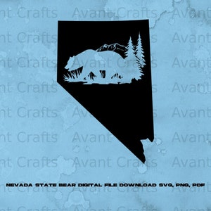 Nevada State Bear digital file download svg, png, pdf
