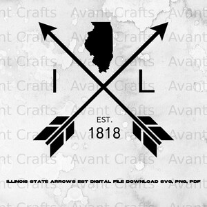 Illinois State Arrows Est digital file download svg, png, pdf