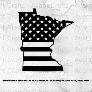 Minnesota State US Flag digital file download svg, png, pdf