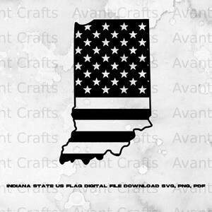 Indiana State US Flag digital file download svg, png, pdf