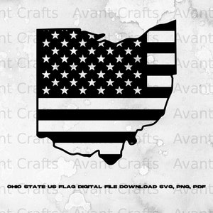 Ohio State US Flag digital file download svg, png, pdf