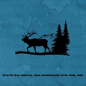Elk digital file download svg, png, pdf