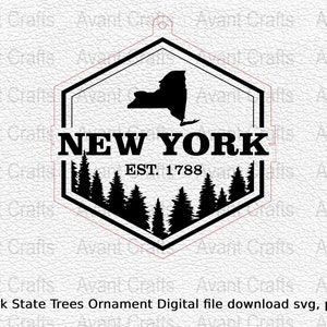 New York State Trees Ornament Digital file download svg, png, pdf