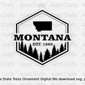 Montana State Trees Ornament Digital file download svg, png, pdf