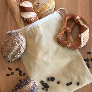 Bread bag - made of cotton treated with beeswax
