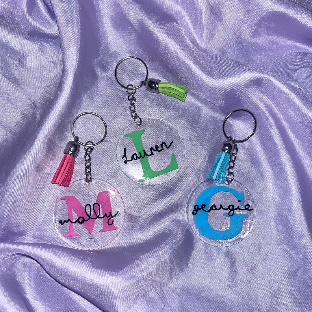 Personalised Name Keyring | Custom Keyring | Initial Keyring | Letter ...