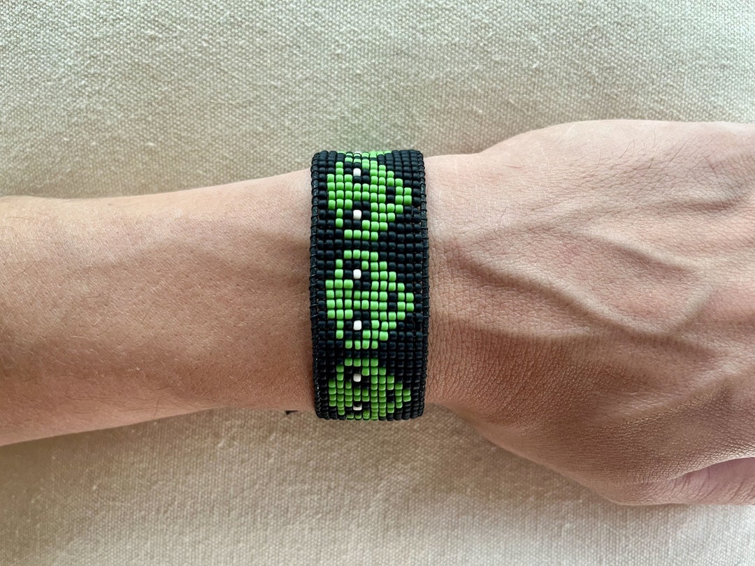 Handmade Alien Design Bead Loom Bracelet - Etsy