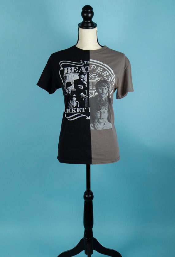 Upcycled Half And Half Split The Beatles T Shirt Size Small Etsy