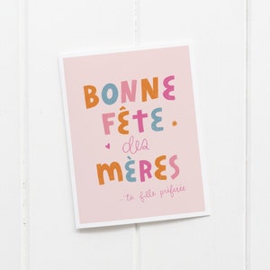 Mothers Day Card | French Handmade Greeting Card, Happy Mothers Day From Your Favorite Daughter, Sassy, Funny Greeting Card, Colourful Card