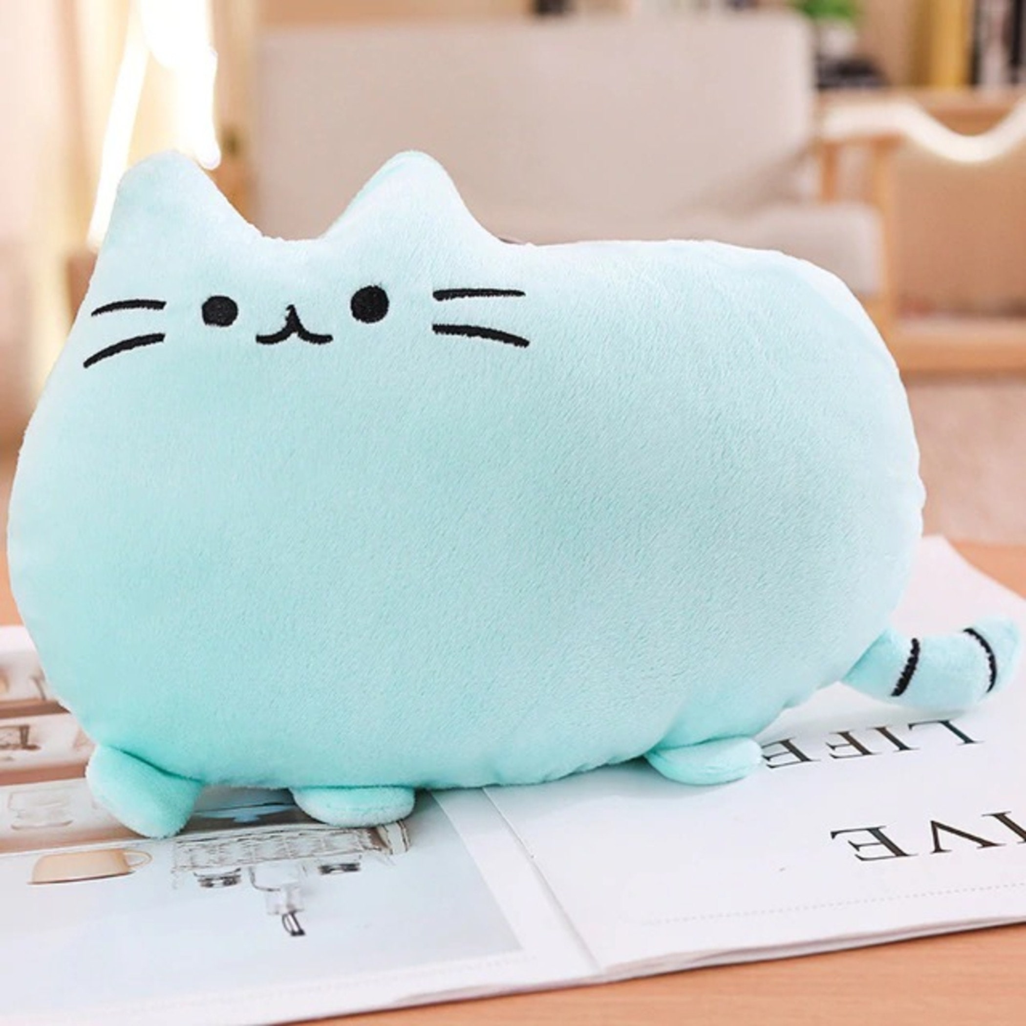 New Chunky Plush Cat Cat Plush Pillow Cute Cat Plushie Etsy