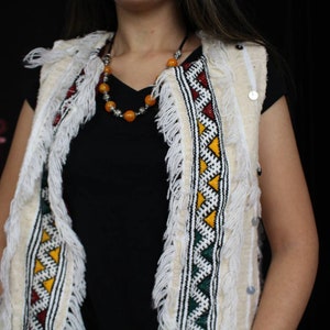 Handira gilet woolen vest gift idea moroccan jacket amazigh style boho gilet gypsian clothes