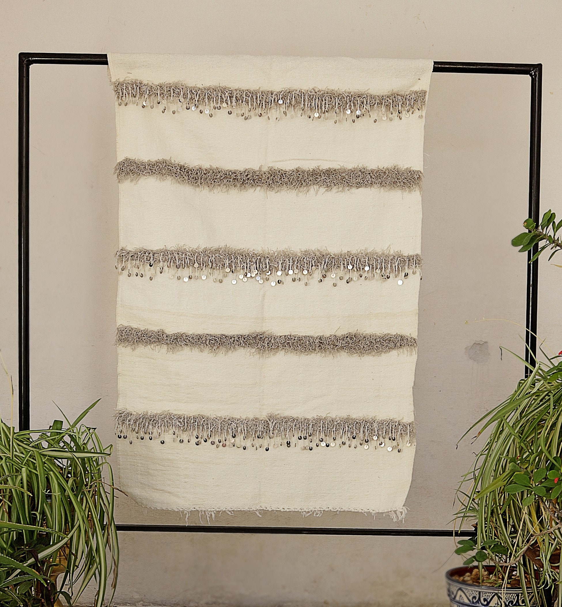 Weiße marokkanischeHochzeit Decke weiße Berber Boho Decke | Etsy