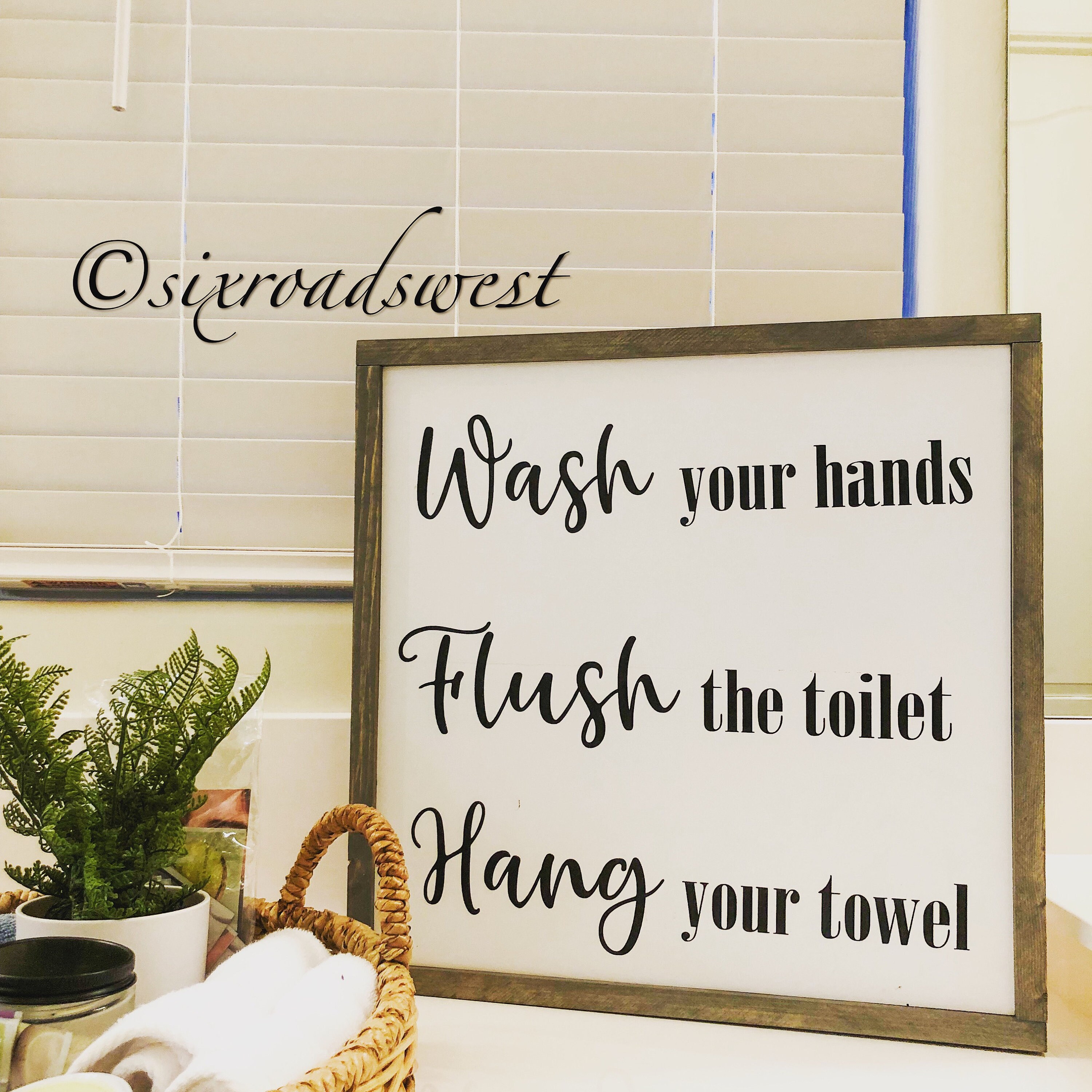 Signo perfecto para el baño 18x18 Signo del baño Lavarse | Etsy