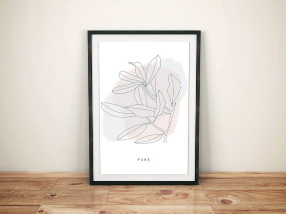 Flower minimalist instant download floral line art digital | Etsy