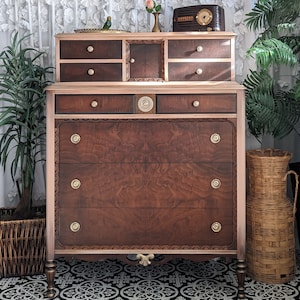 SOLD.             Dresser, Antique, Tall, Chest