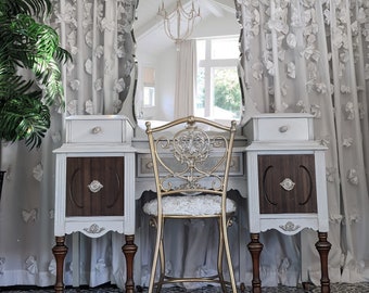 SOLD  Vintage, Vanity, Table with mirror / Dressing Table, Chair