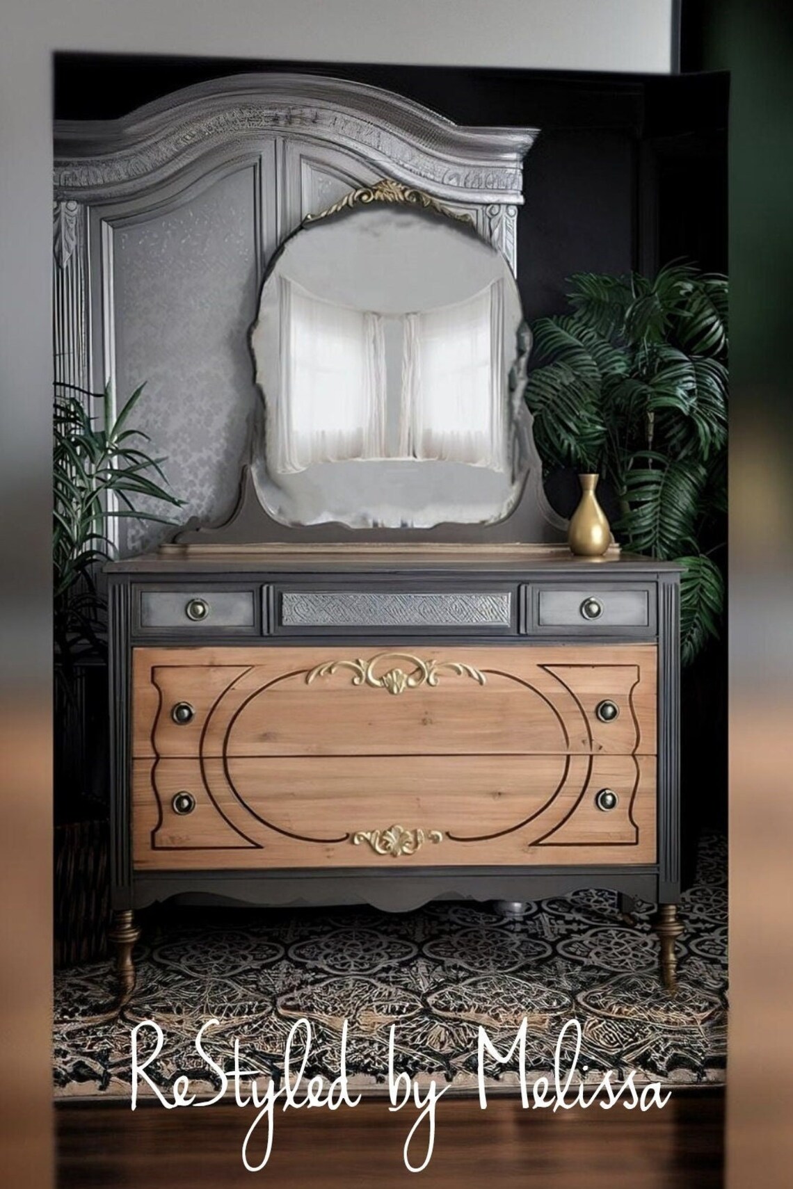 Vintage Dresser and Mirror - Etsy