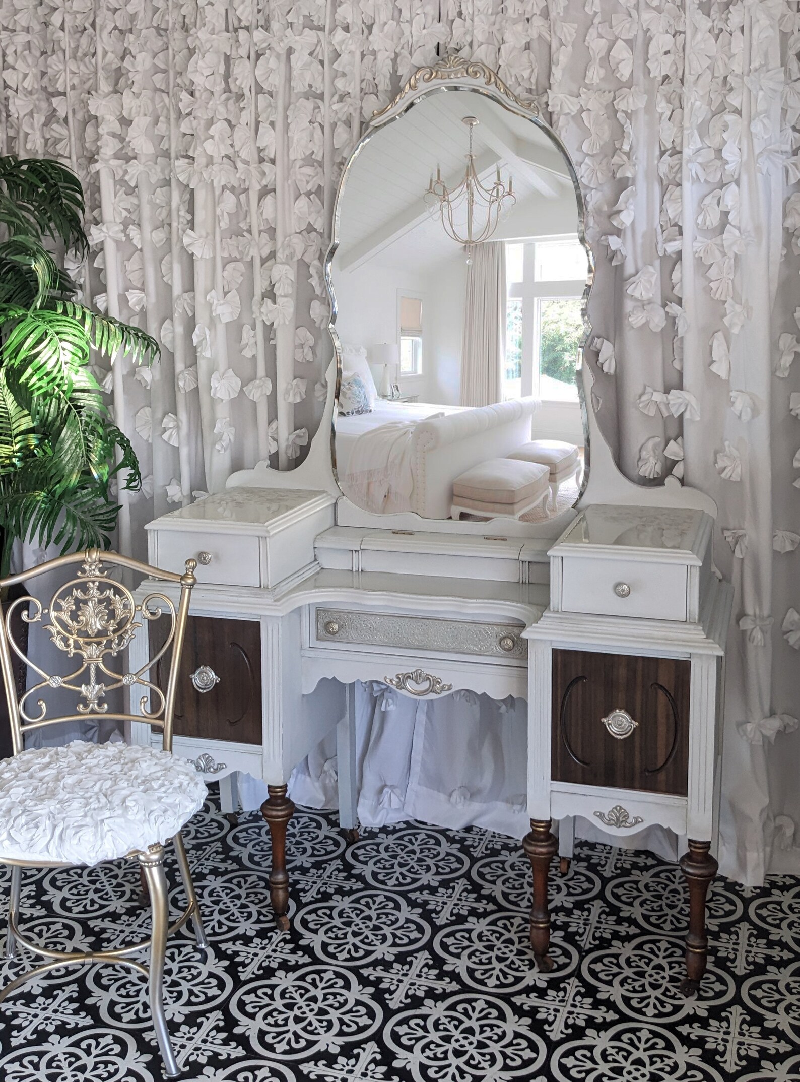 SOLD Vintage, Vanity, Table With Mirror / Dressing Table, Chair - Etsy