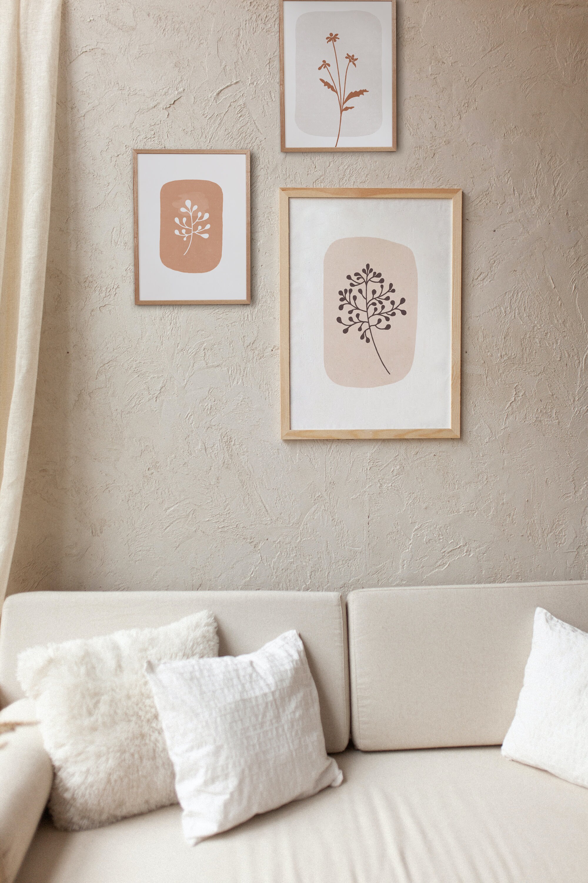 Flower Wall Art Set of 3 Extra Large Art Plant Lover Gift Etsy