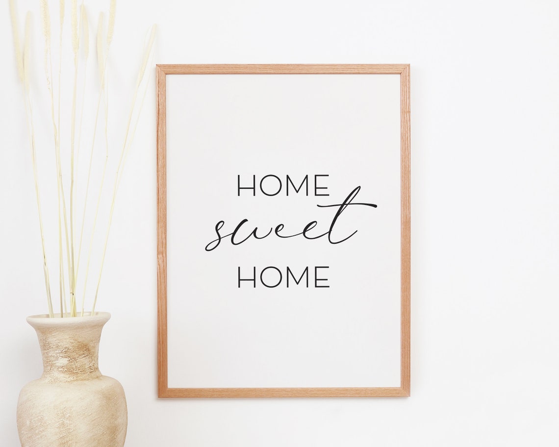 Home Sweet Home Wall Art Minimalist Printable Wall Art Text Etsy