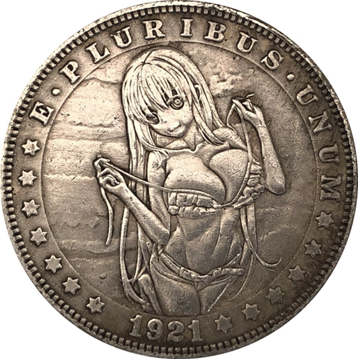Hobo Nickel coin anime girl USA Dollar COIN Engraving Etsy