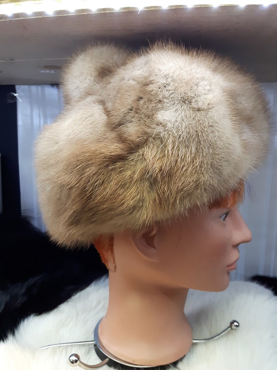 Mid Century 1960s Vintage Dark Brown Faux Fur Pillbox Hat from Knollenberg/'s Richmond Indiana Size 21 12 60s Women/'s Winter Clothing