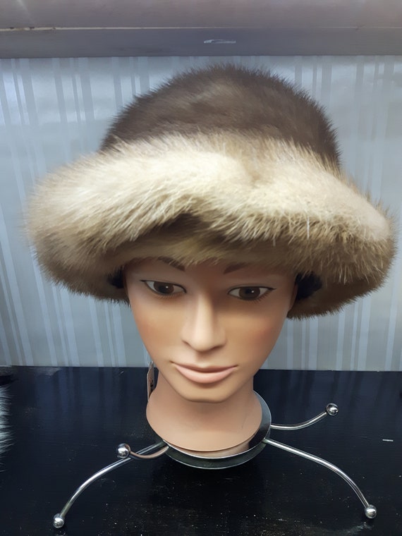 Vintage 1960's Pastel Mink Fur Hat