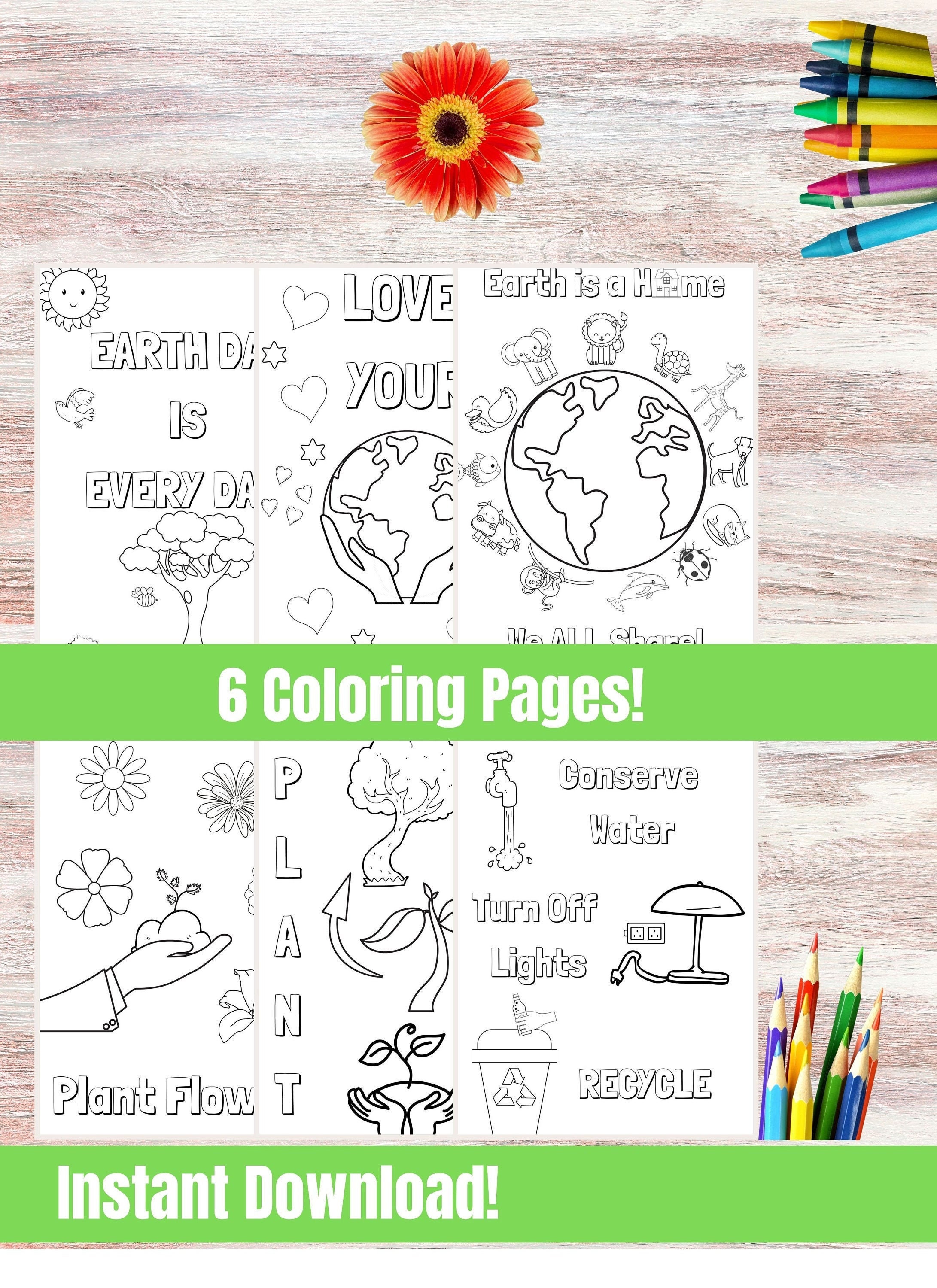 Earth Day Flower Coloring Pages