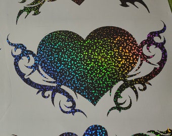 Tribal Heart Holographic Vinyl Decal, Car, Truck, SUV