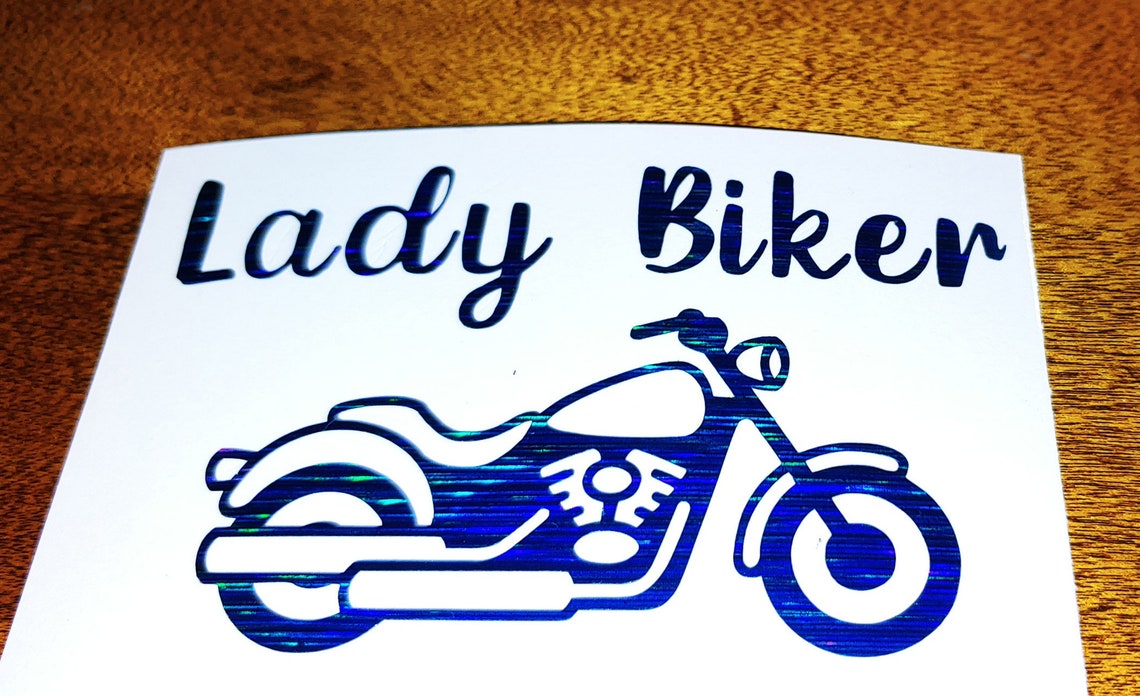 Lady Biker vinyl decals. motorcycle rider. Biker chick. New Etsy