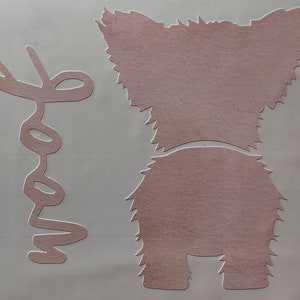 WOOF.  Dog life.  Silhouette of a Yorkie. New custom Yorkie life vinyl decal. New. decals for windows, mugs, tablet, car, truck and more