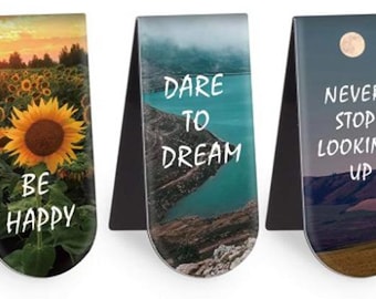Magnetic bookmarks. New. Student, teacher, office, bookworm. 23 designs that are motivational and inspirational.