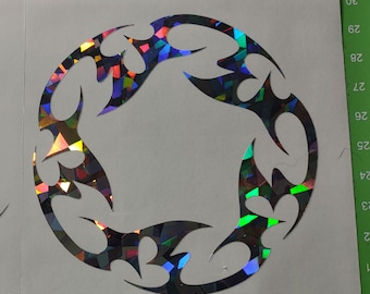 Tribal Razor Edge Holographic Vinyl Decal