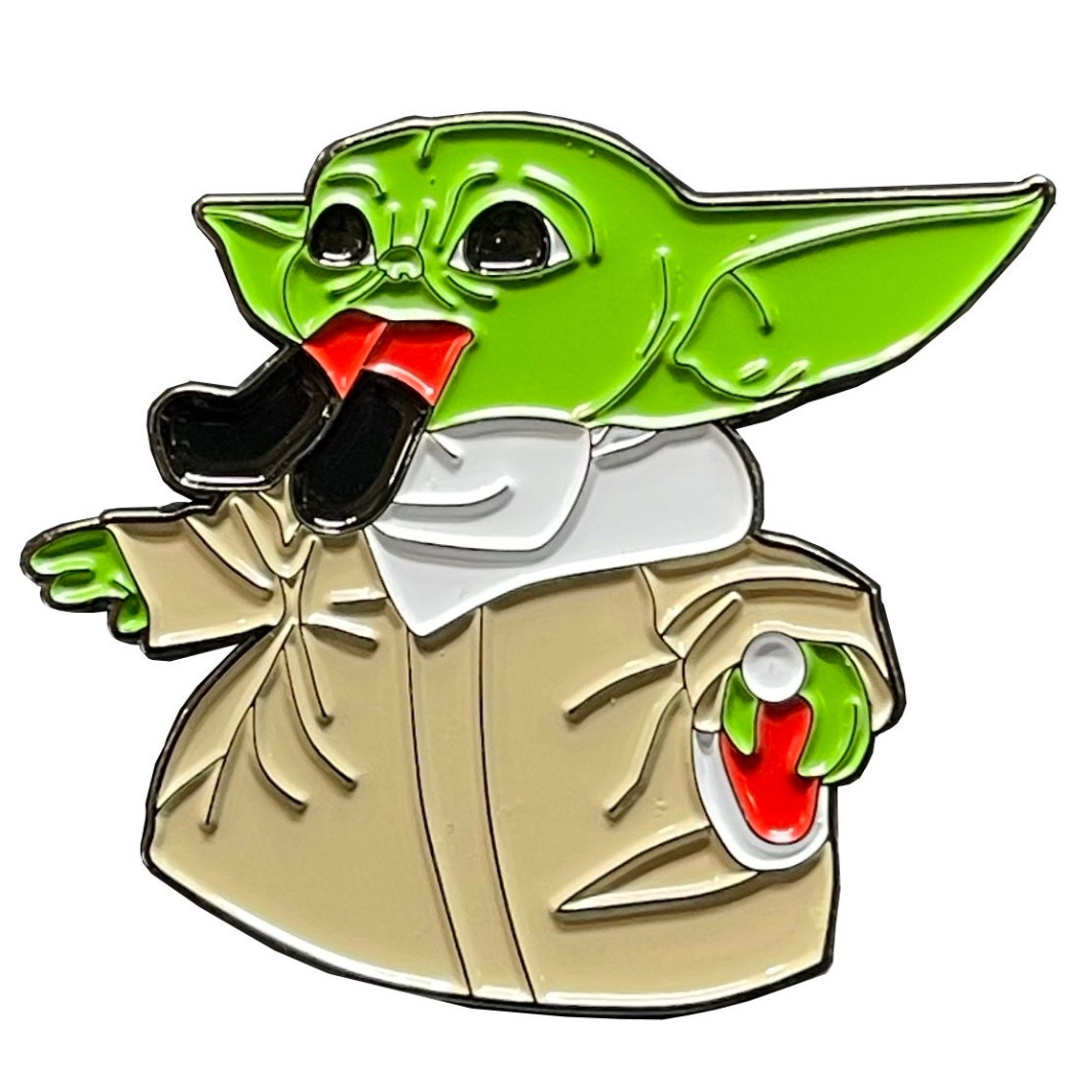 Baby Yoda Parody pin eating Elf on the Shelf inspired by Star Etsy