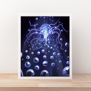 Art Print Jellyfish Poster Print Fine Art Marine Art Print Marine Life Print Ocean Wall Art Jellyfish Poster Print
