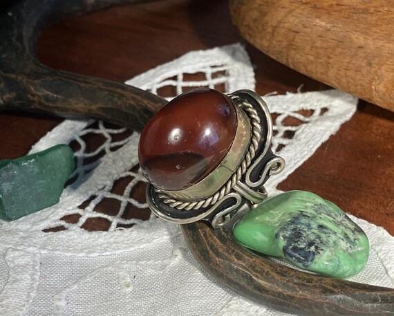 Dome Set Carnelian Statement Ring - image 4