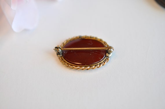 Intaglio Carved  Carnelian Brooch Featuring Demet… - image 3