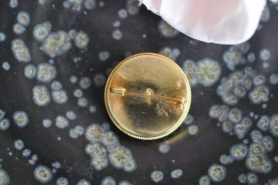 Antique Victorian Micro Mosaic Round Brooch - Ita… - image 3