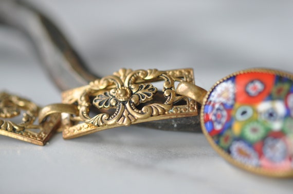 Unusual Art Deco Millefiori Bracelet - image 3