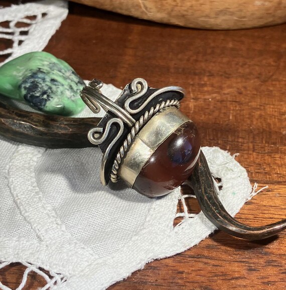 Dome Set Carnelian Statement Ring - image 2