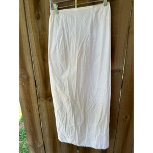 Vintage VASSARETTE MAXI Half SLIP Long Petticoat L Cream Double Pillowtab