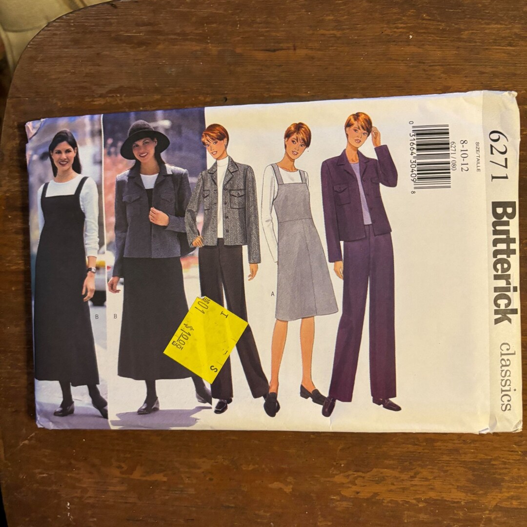 Vintage 90s BUTTERICK 6271 Classics Jacket Jumper Pants 8-10-12 - Etsy