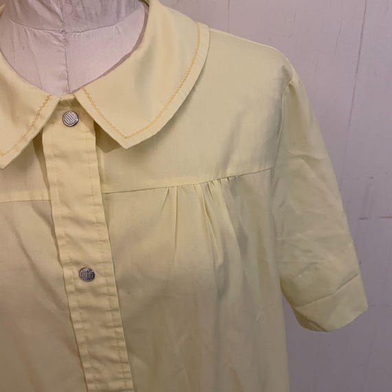 Vintage 60s EMBROIDERED POCKETS Housedress Snap F… - image 3