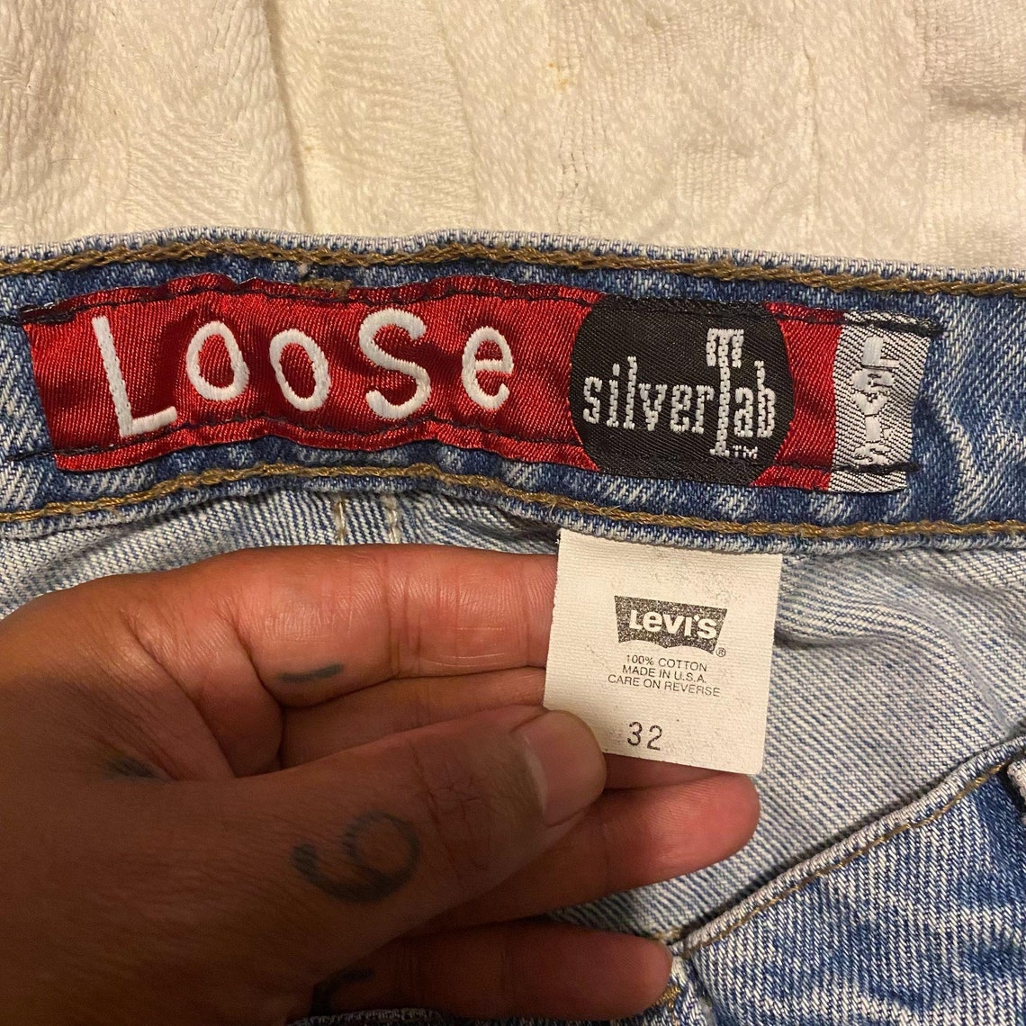 Vintage 90s Levi's SilverTab Mens Loose Pleated Blue Jean | Etsy