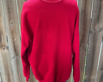 Vintage 90s JERZEES Made in the USA Blank SWEATSHIRT Red 50/50 xl