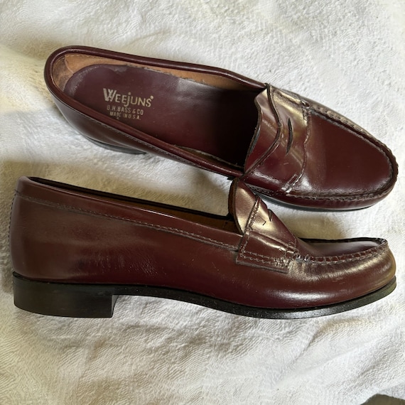 Vintage G H BASS WEEJUNS Penny Loafers Oxblood Ma… - image 1