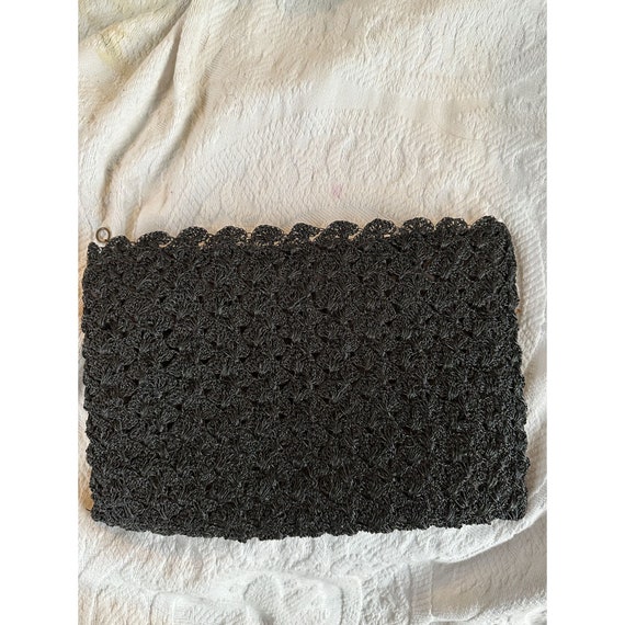 Vintage 30s PLASTIC YARN CROCHET Handbag Clutch